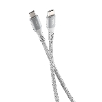 Кабель OLMIO PD100, Type-C - Type-C, PD 100W, USB2.0, 1.2м, тканевая оплетка, белый