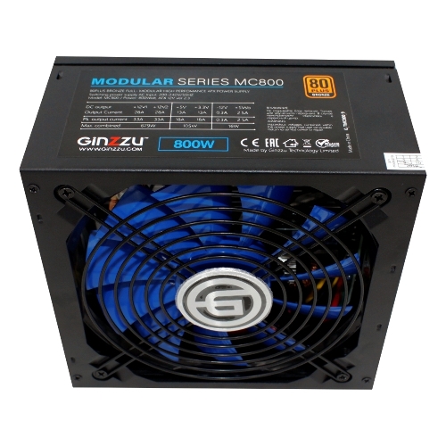 Блок питания Ginzzu MC800 14CM 80+Bronze черный