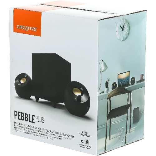 Акустическая система Creative PEBBLE PLUS 2.1 черный 8Вт