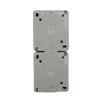 Блок из 2 розеток вертикальный Kranz INDUSTRIAL открытой установки с заземлением, IP54 серый