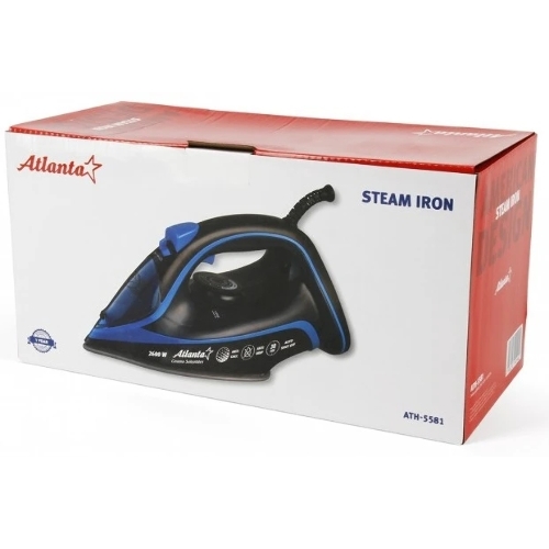 Утюг Atlanta ATH-5581 черный/синий, 2600 Вт, 32 г/мин, 89 г/мин, 380 мл