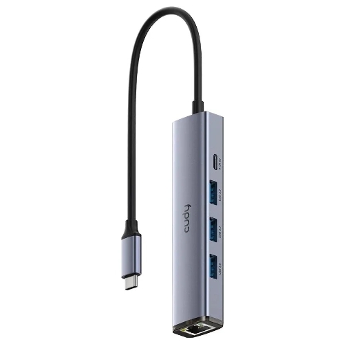 USB-концентратор CUDY UH605, USB Type-C, USB + RJ-45, USB Type-C