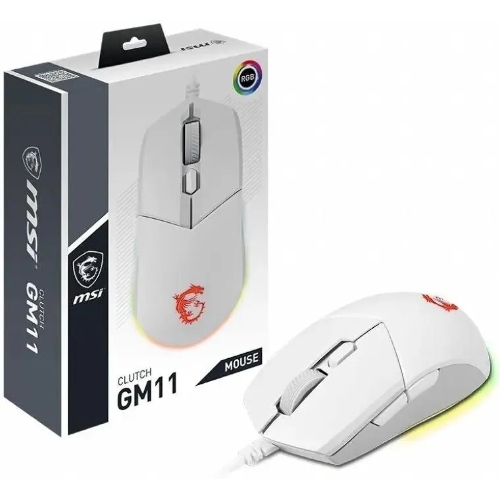 Мышь проводная MSI Clutch GM11 белый, 5000 dpi, USB, кнопки - 6