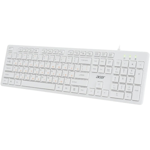 Клавиатура проводная Acer OKW123, USB, белый