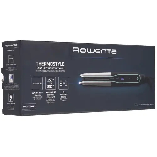 Выпрямитель для волос Rowenta Thermostyle SF7120E0 черный/серый, 30 мм, 230 °C, 6 режимов
