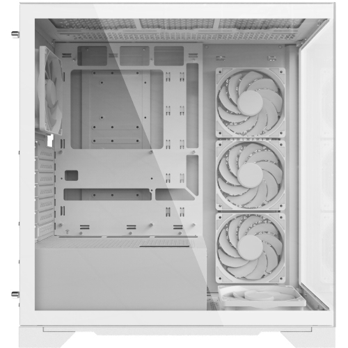 Компьютерный корпус XPG INVADER X WHITE (INVADERXMT-WHCWW) Mid-Tower Gaming ATX PC Case with Panoramic View, Tempered Glass Panels, and RGb Lighting Black