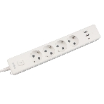Бытовой удлинитель PowerCube, 4 р с/з вык., 3USB, 3500 Вт, 16А, 1.9 м, 3x1,0 (белый) PC-6-2M