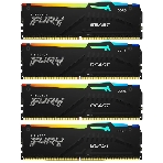 Оперативная память Kingston Fury Beast, DDR5, 64Gb (4x16GB), 5200MHz, CL40, DIMM, с радиаторами, RGB, черный