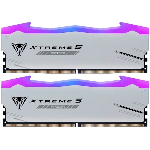 Оперативная память Patriot Viper Xtreme 5, DDR5, 32Gb (2x16Gb), 6400MHz, CL32, DIMM, с радиаторами, RGb, серебристый