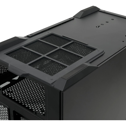 Компьютерный корпус без блока питания HSPD F711-TGbK, Panoramic Full Tower, Black, TG, 0.7 SPCC, no fans ATX, mATX, mITX 190/420/280мм 2x2.5