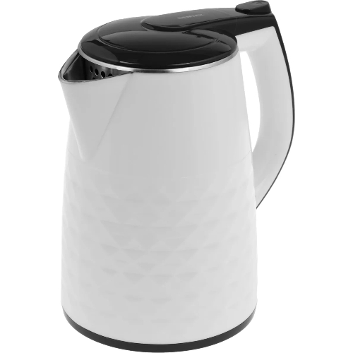 Чайник электрический Centek CT-0025 белый, металл 1.8 л, 2000 Вт, двойные стенки, кнопка вк л, на ручке
