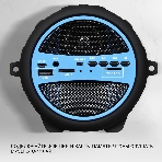 Колонка портативная Hyundai H-PAC220 черный/голубой 10W 1.0 BT/3.5Jack/USB