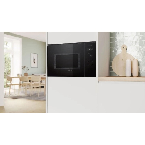 Микроволновая печь встраиваемая Bosch BEL454MB1F 6 Series, 900Вт,LED-display,AutoPilot 8, 25 л, гриль, черный, 382x594x388 мм