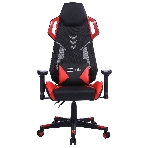Кресло игровое Cactus CS-CHR-090BLR черный/красный, сиденье черный/красный, эко.кожа/сетка, крестовина пластик, пластик черный