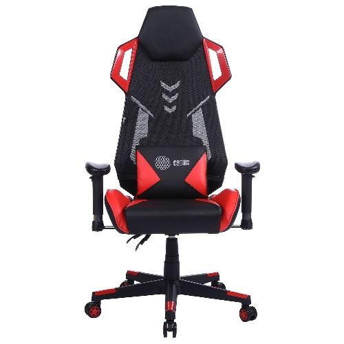 Кресло игровое Cactus CS-CHR-090BLR черный/красный, сиденье черный/красный, эко.кожа/сетка, крестовина пластик, пластик черный
