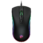 Мышь проводная Qumo Onyx RGb M73 черный, 2400 dpi, USB, кнопки - 4
