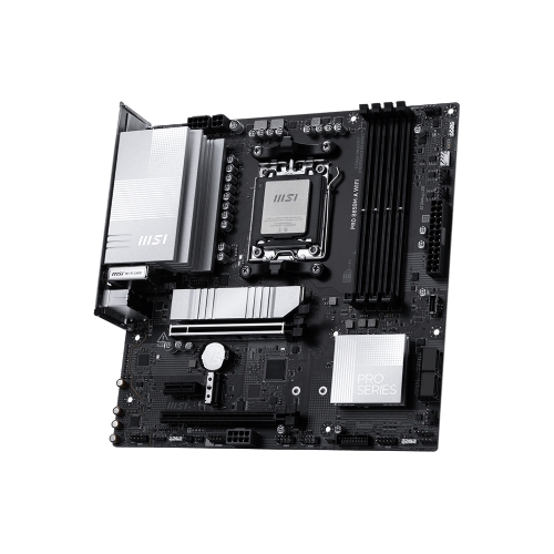 Материнская плата MSI PRO B850M-A WIFI, AM5, AMD B850, 4xDDR5, 4xSATA, 2xM.2, 1xPCIe 5.0 x16, 1xPCIe 4.0 x4, 1xPCIe 3.0 x1, 1xDP, 1xHDMI, 1x5Gb LAN, Wi-Fi 7, Bluetooth 5.4, 2xUSB-C 10Gbps, 3xUSB-A 10Gbps, 3xUSB-A 5Gbps, 4xUSB-A 2.0, 3x3.5 мм, 7.1, mATX