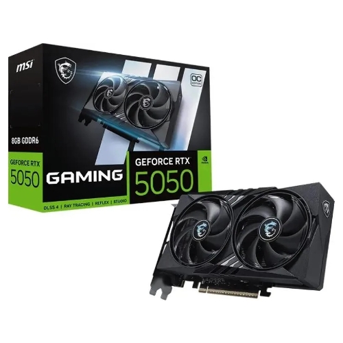 Видеокарта MSI GeForce RTX 5050 8G GAMING OC, NVIDIA RTX 5050, 8 ГБ GDDR6, 128 бит, PCI-e 5.0, 1xHDMI, 3xDP, 2647 МГц