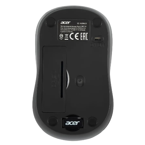 Мышь беспроводная Acer OMR134 серый, 1000 dpi, радиоканал, USB, кнопки - 3
