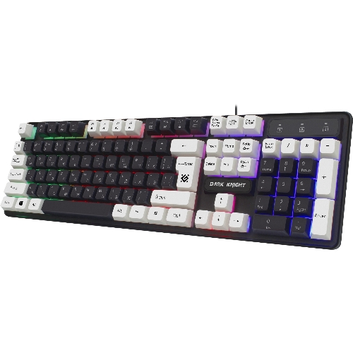 Клавиатура проводная Defender Dark Knight GK-077, USB, черный/белый