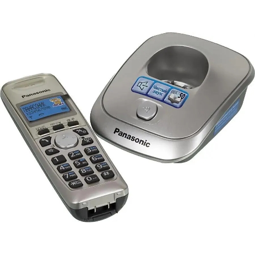 Телефон Panasonic KX-TG2511RUN (платиновый) АОН, Caller ID,спикерфон на трубке,переход в Эко режим одним нажатием