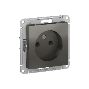 Механизм розетки 1-м СП AtlasDesign 16А IP20 без заземл. сталь SchE ATN000941