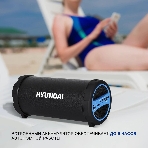 Колонка портативная Hyundai H-PAC220 черный/голубой 10W 1.0 BT/3.5Jack/USB