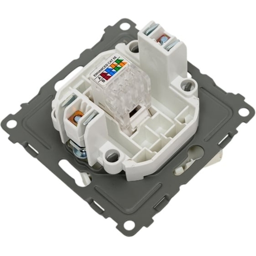 Розетка компьютерная 1-м TOKOV ELECTRIC СП Pixel RJ45 кат.5E механизм перламутр.