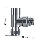 Набор термостатический трехосевой Royal Thermo Design Pro 15мм М30х1,5 (Хром)