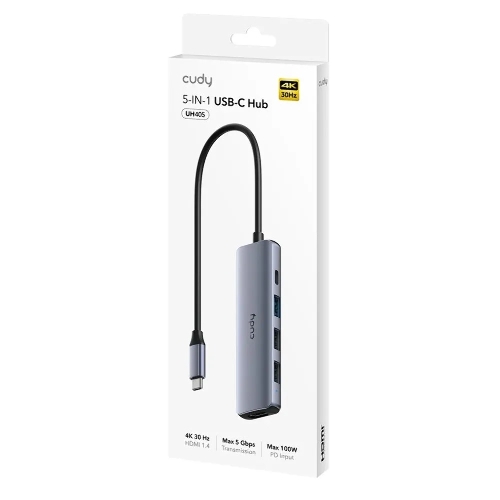 USB-концентратор CUDY UH405, USB Type-C, HDMI, USB, адаптер/ USB Type-C