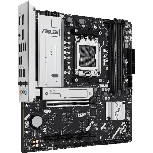 Материнская плата ASUS PRIME B850M-A WIFI, AM5, AMD B850, 4xDDR5, 4xSATA, 3xM.2, 1xPCIe 5.0 x16, 1xPCIe 4.0 x16, 1xHDMI, 2xDP, 1x2.5Gb LAN, Wi-Fi 6E, Bluetooth 5.3, 2xUSB-A 10Gbps, 2xUSB-A 5Gbps, 4xUSB-A 2.0, 3x3.5 мм, 7.1, mATX