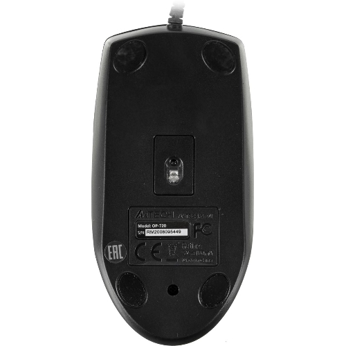 Мышь проводная A4Tech OP-720 черный, 1000 dpi, PS/2, кнопки - 3