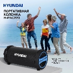Колонка портативная Hyundai H-PAC220 черный/голубой 10W 1.0 BT/3.5Jack/USB