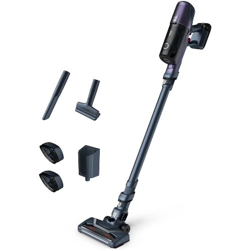 Пылесос вертикальный Tefal TY6838WO серый/фиолетовый, питание от аккумулятора, 100 Вт, уборка сухая, пылесборник 0.55 л
