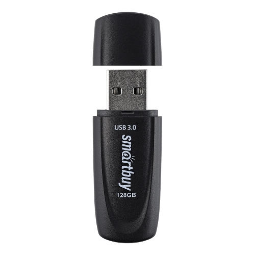 Флешка USB Smartbuy Scout black (SB128GB3SCK), 128Gb, USB 3.0, R/W 100/40, черный