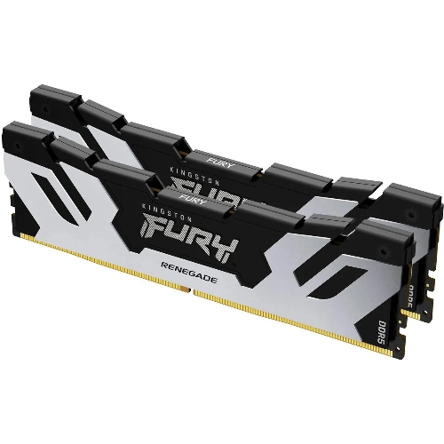 Оперативная память Kingston Fury Renegade, DDR5, 64Gb (2x32Gb), 6400MHz, CL32, DIMM, радиатор, серебристый/черный