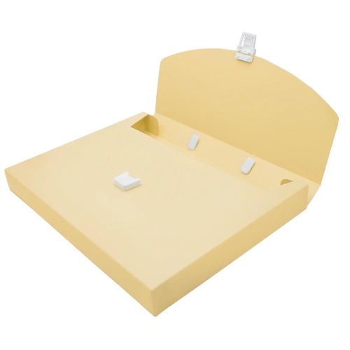 Папка-портфель Бюрократ Pastel PASTPP01YEL 1 отделение, A4, пластик, 0.7мм, желтый