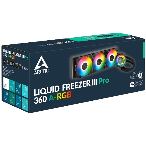 Система жидкостного охлаждения Arctic Cooling Liquid Freezer III Pro 360 ARGB ACFRE00184A черный 120мм алюминий+медь 2500rpm 31db 4-pin