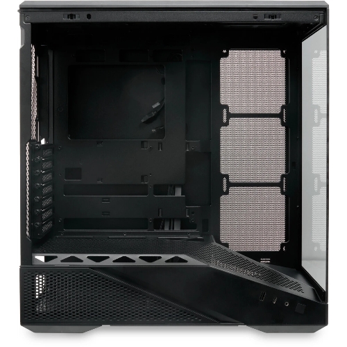 Компьютерный корпус без блока питания HSPD F711-TGbK, Panoramic Full Tower, Black, TG, 0.7 SPCC, no fans ATX, mATX, mITX 190/420/280мм 2x2.5