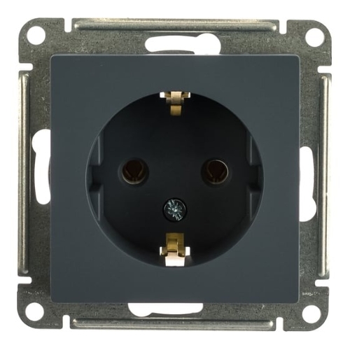 Механизм розетки 1-м СП AtlasDesign 16А IP20 с заземл. грифель