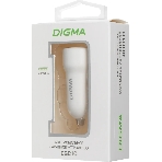 Автомобильное зар./устр. Digma DGC1С 12W 2.4A 2xUSB белый (DGC1C2LX22WH)