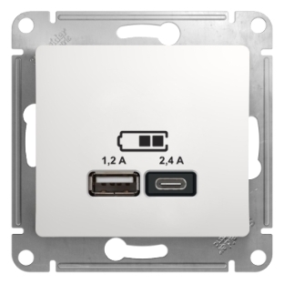 Розетка USB Schneider Electric Glossa GSL000139 скрыт. IP20 белый (упак.:1шт)