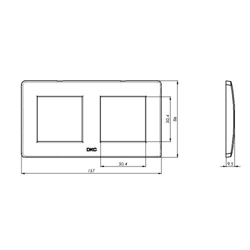 Рамка двухместная DKC Brava 75012W 2+2 модуля, белая