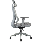 Кресло руководителя Бюрократ MC-G411N-H серый, сетка/ткань, с подголов. крестов. пластик, пластик серый