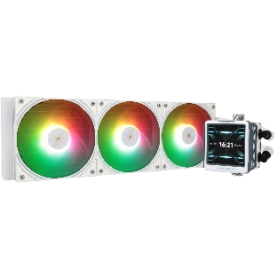 Водяное охлаждение для процессора Water Cooling System Thermalright Frozen Warframe 360 Ultra White Argb (360мм, White, ARGb/Fans: 3x120мм, 70.84CFM, 29.8dBA, 2000RPM/Pump height 60мм, 23dBA, 3000RPM, Rad thickness 27mm/S: 1200, 1700, 1851, 2011, 2066, 115X, AM5, AM4)