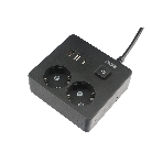Бытовой удлинитель PowerCube, 2 р с/з вык.,3USB, 3500 Вт, 16А, 1.9 м, 3x1,0 черный квадрат PC-1B-2M