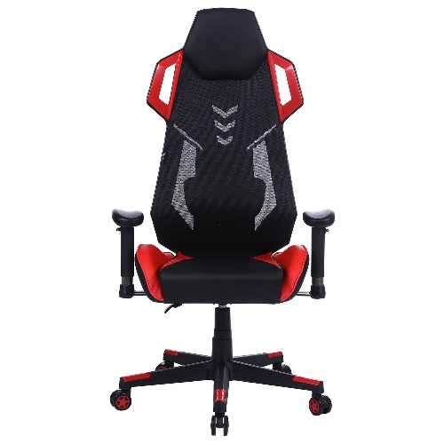 Кресло игровое Cactus CS-CHR-090BLR черный/красный, сиденье черный/красный, эко.кожа/сетка, крестовина пластик, пластик черный