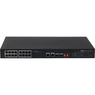 Коммутатор Dahua DH-S3218-16ET-135, 16×100 Мбит/с + 2×1 Гбит/с Combo, неуправляемый
