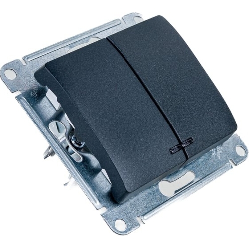 Механизм выключателя 2-кл. СП Glossa 10А IP20 10AX с подсветкой антрацит SchE GSL000753