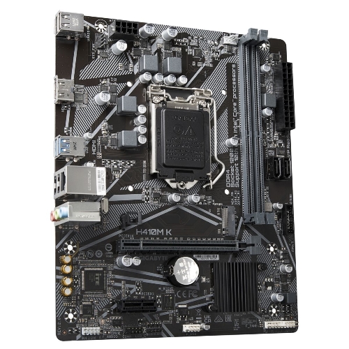 Материнская плата Gigabyte H410M K 2.0, LGA 1200, Intel Q470, 2xDDR4, 2xSATA, 1xM.2, 1xPCIe 3.0 x16, 1xPCIe x1, 1xHDMI, 1x 1Gb LAN, 2xUSB-A 3.2 Gen 1, 4xUSB-A 2.0, 3x3.5 мм, 7.1, mATX